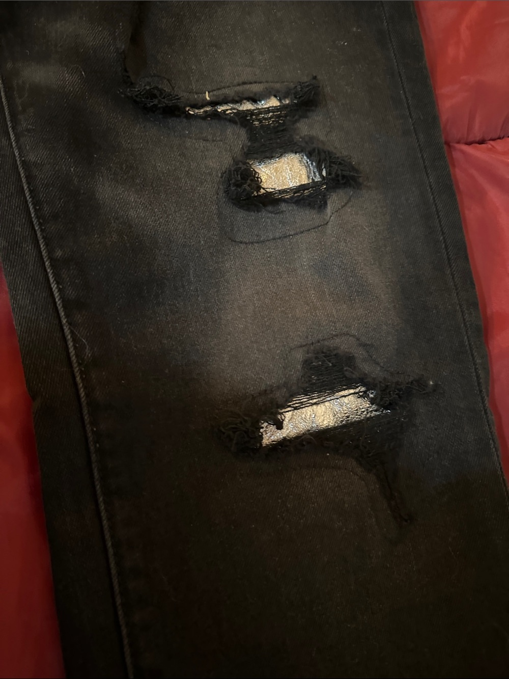 Black Distressed Slim Jeans - Picture 3 of 10